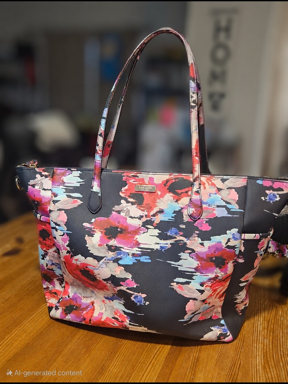 Kate Spade Laurel Way Printed Bluryflorl ADAIRA Tote Baby Bag